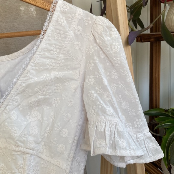 Corset Story White Eyelet Short Sleeve Top - Picture 4 of 16